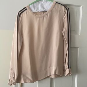 Jcrew blouse with navy stripes on arms